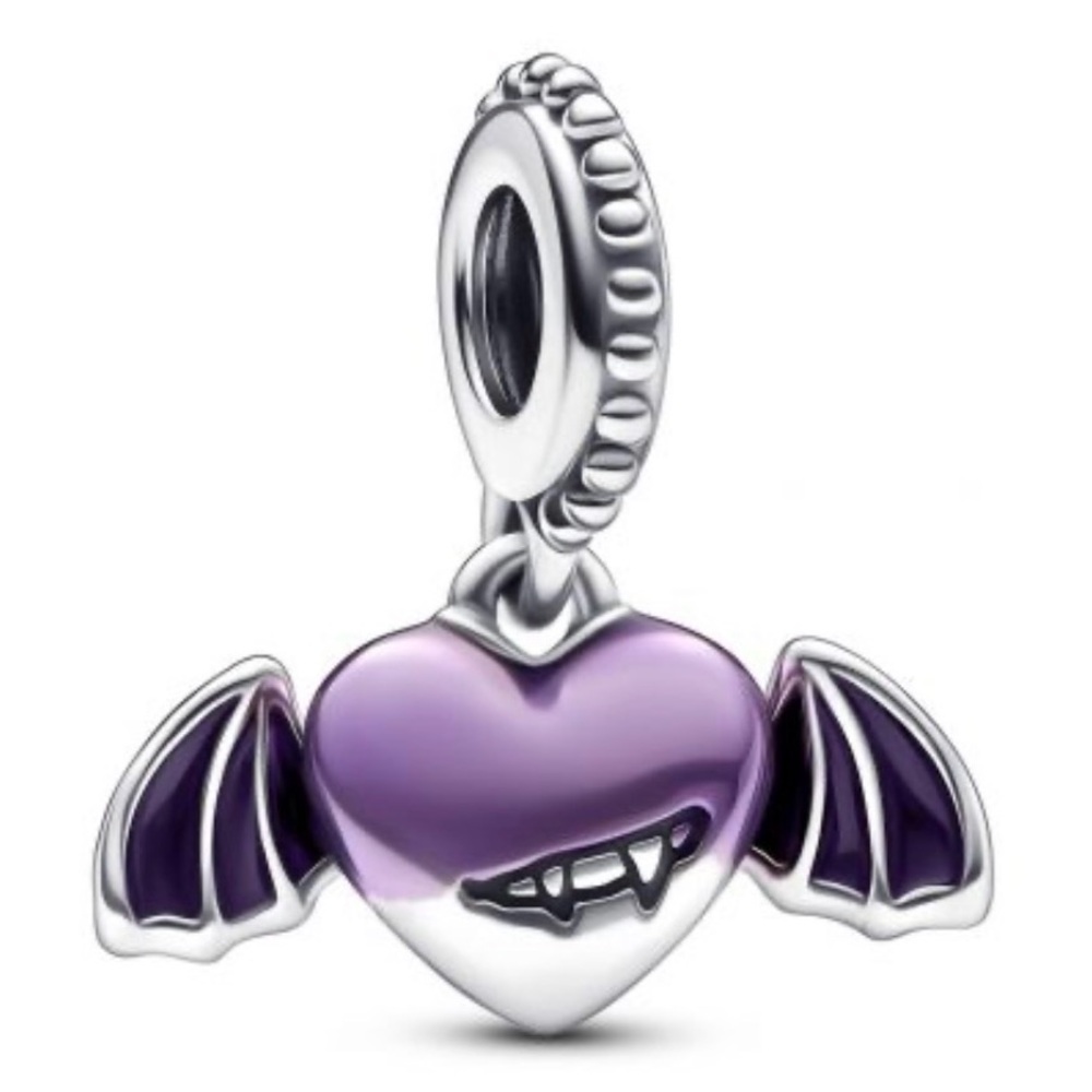 New Pandora Vampire Winged Heart Dangle Charm